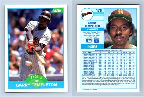 Garry Templeton Padres 176 Score 1989 Baseball Trading Card