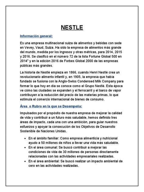 Politica De Calidad Nestle Pdf Hacerse Un Nido Calidad Comercial