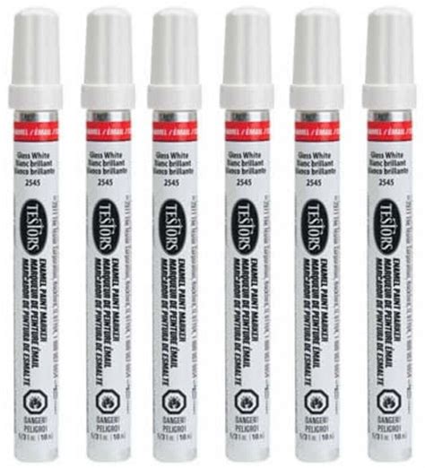 Testors 2545 1 3 Oz Gloss White Enamel Paint Marker Pack Of 6 Ebay