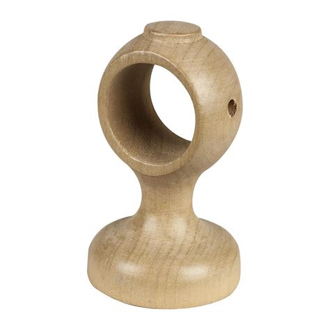 SUPPORTO CHIUSO IN LEGNO 5 cm COLOR NATURALE 1 PEZZO PER BASTONE Ø 28 mm