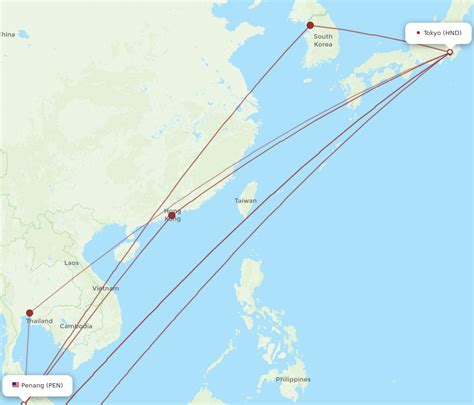 Flights From Tokyo To Penang Hnd To Pen Flight Routes