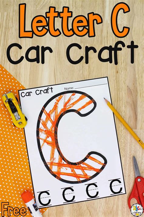 Letter C Car Craft Sensory Activity For Preschoolers