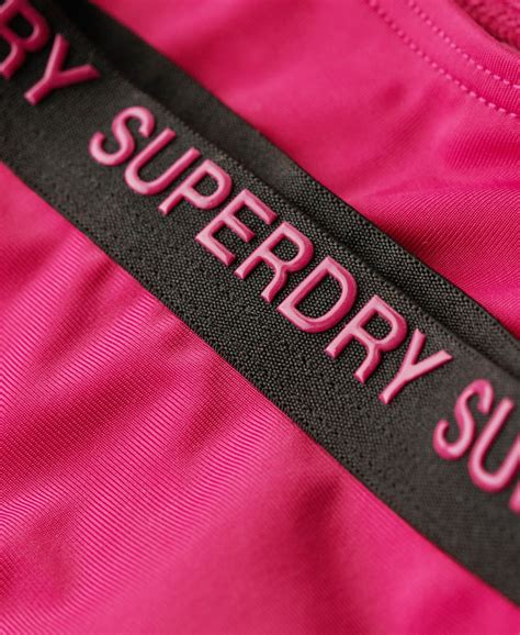 Womens Elastic Cheeky Bikini Briefs In Logan Pink Superdry Uk
