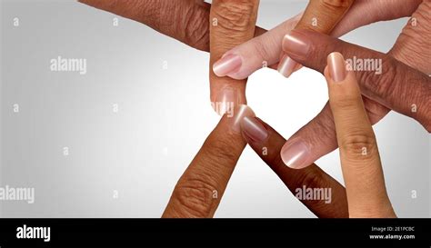 United Together Or Unity And Diversity Partnership As Heart Hands And