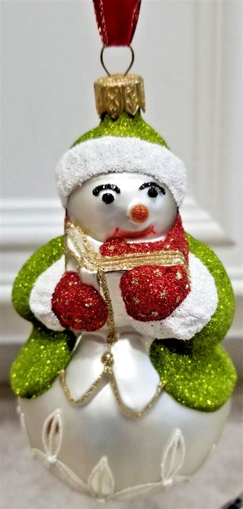 Waterford Holiday Heirlooms 2015 Lismore Leo Pearl Snowman Ornament