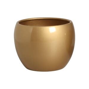 Cachepot Pequeno Em Cer Mica X Cm Dourado Moderno Burian By