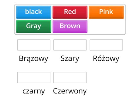 Kolory Po Angielsku Match Up