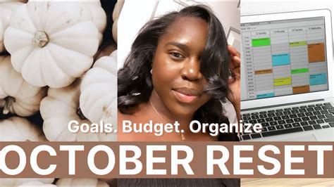 OCTOBER MONTHLY RESET ROUTINE Budget Goals Fitness YouTube