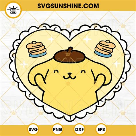 Pompompurin In Heart SVG, Hello Kitty Golden Retriever SVG, Sanrio Purin SVG PNG DXF EPS Cricut