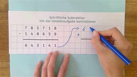 Schriftliche Subtraktion Mit Der Umkehraufgabe Kontrollieren