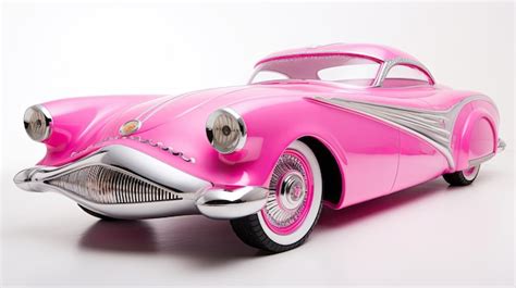 Premium AI Image | barbie pink vintage car isolated on white background