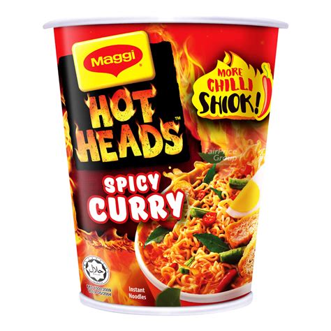 Maggi Hot Heads Instant Cup Noodles Spicy Curry NTUC FairPrice