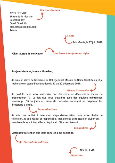 Lettre De Motivation Pour Demande De Stage En Troisième Partagez Lettre