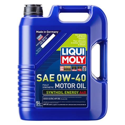 Liqui Moly® 2050 - Synthoil™ Energy SAE 0W-40 Synthetic Motor Oil, 5 Liters