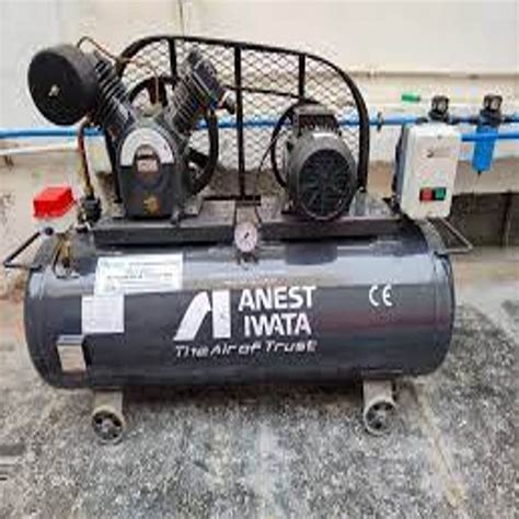 5 HP AC Three Phase Anest Iwata Reciprocating Air Compressor Discharge