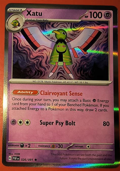 Pokémon Xatu 026 091 Rare Holo Paldean Fates NM eBay