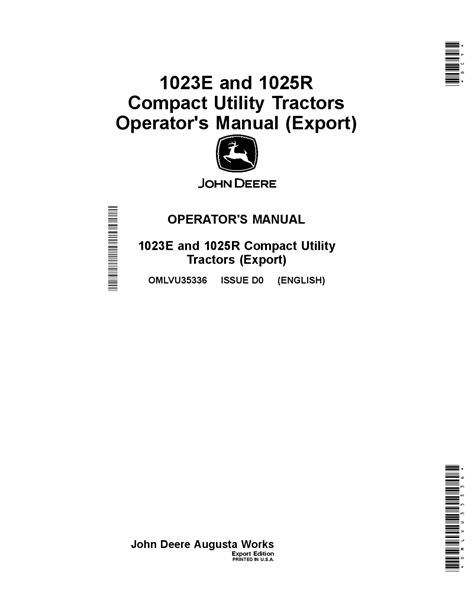 John Deere 1025r Tractor Compact Utility Parts Catalog Manual Pdf Download Service Manual