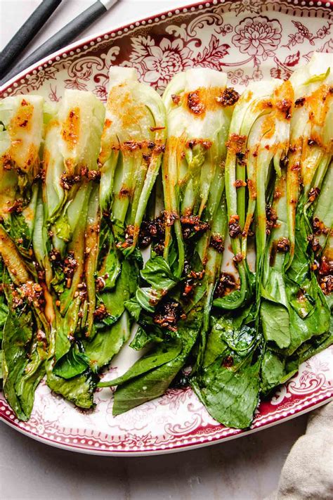 Roasted Bok Choy With Chili Garlic Sauce| I Heart Umami®