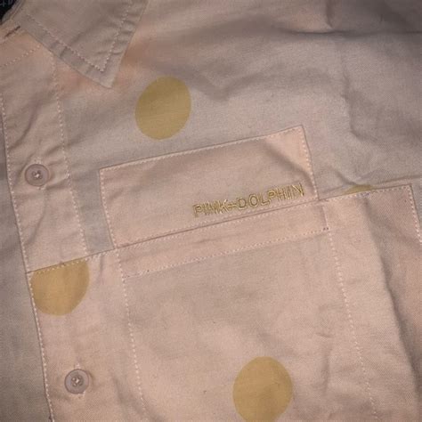 Pink Dolphin Shirts Pink Dolphin Yellow Stripped Polka Dot Button