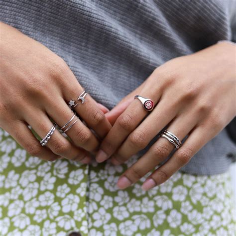 Missoma Silver Nova Ring In Metallic Lyst