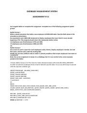 Assignmen Docx Database Management System Assignment Use