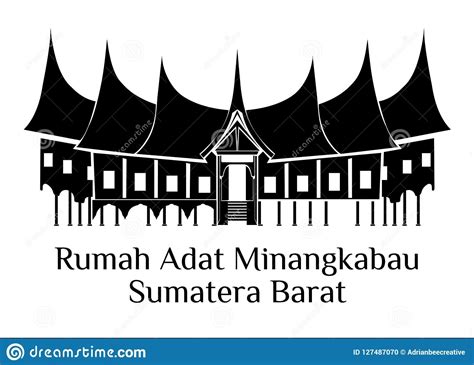 Rumah Adat Minangkabau Sumatra Barat Stock Illustration - Illustration ...