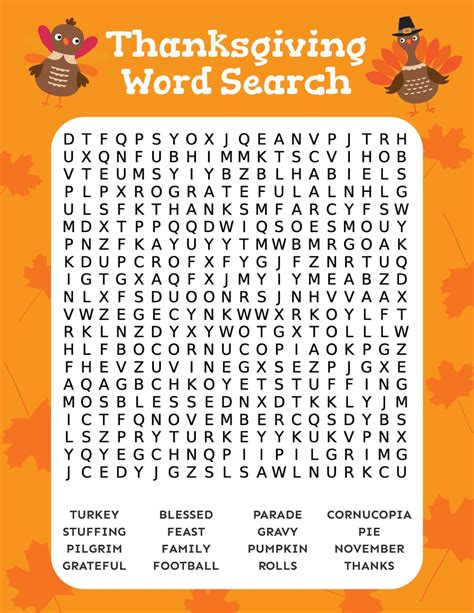 Free Printable Thanksgiving Word Search Play Party Plan Printable