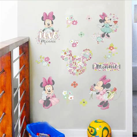 Pegatinas De Pared De Dibujos Animados De Minnie Para