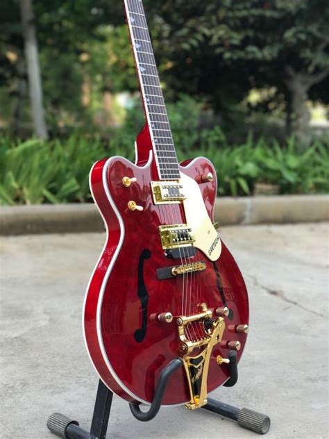 Custom Shop Es 335 F Hollow Body Jazz Electric Guitar 6 Strings Red