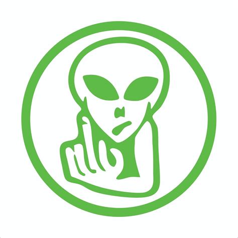 Alien Middle Finger Circle Vinyl Decal Sticker 2two Pack Ebay