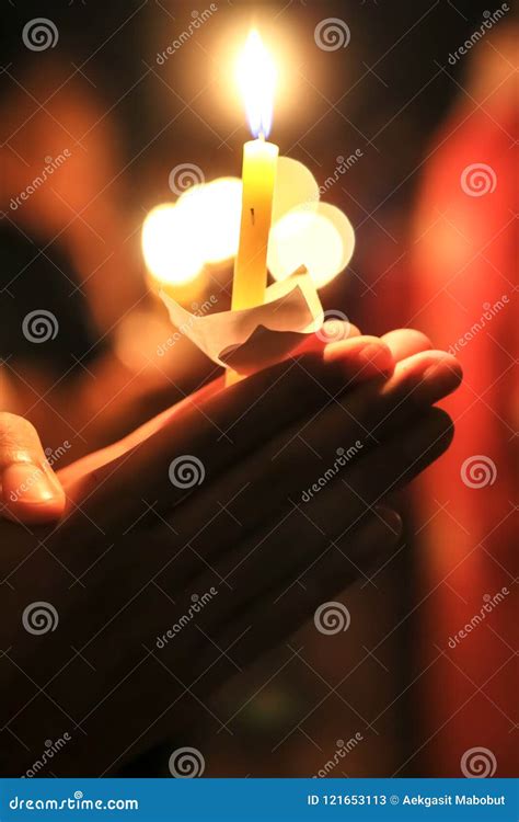 Candle Light Worship Stock Image Image Of Night Catholic 121653113