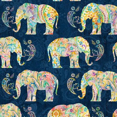 Elephant Pattern Fabric