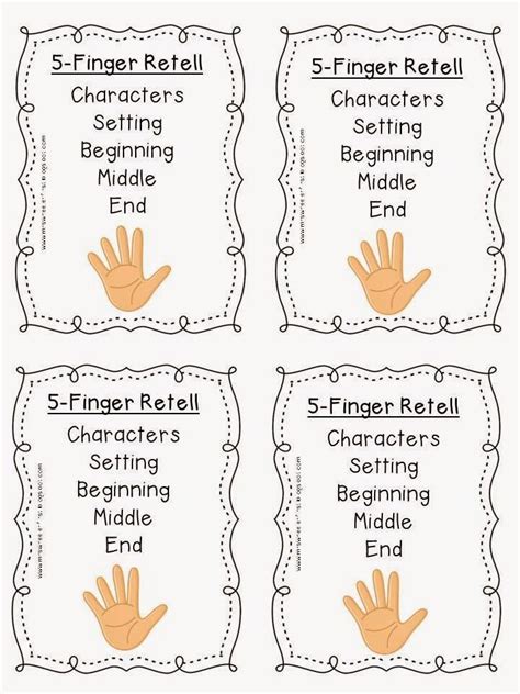 Five Finger Retell First Grade Reading Guided Reading Lesson Plan