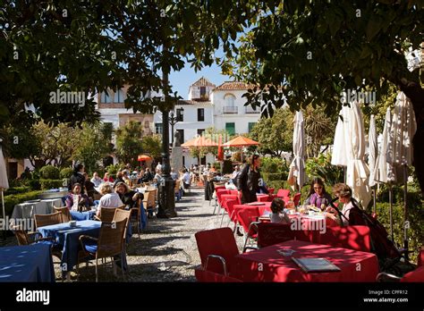 Plaza De Los Naranjos In The Old Town Marbella Malaga Costa Del Sol