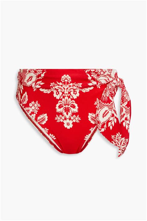 ZIMMERMANN Knotted Floral Print Bikini Briefs THE OUTNET