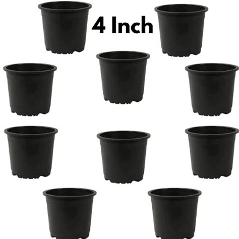 Buy Black Nursery Pot 4 Inch Set Of 10 Online From Mygreenstore