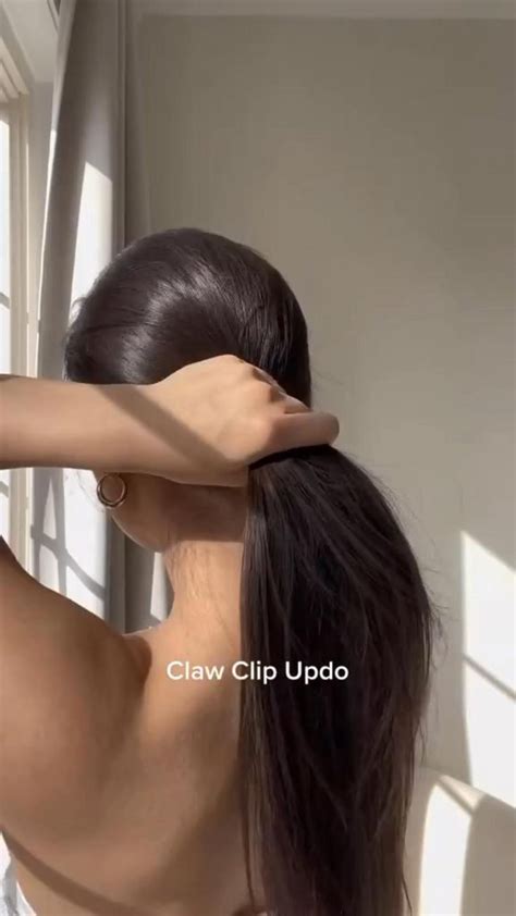 Elegant Claw Clip Up-do Hair Tutorial | Clip hairstyles, Hair style ...