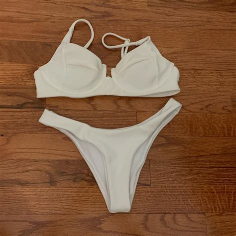 White Two Piece Bikini Depop