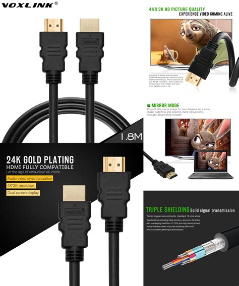 Visit To Buy Voxlink Premium Gold Plated 18m Hdmi 20 Cables Hdmi To