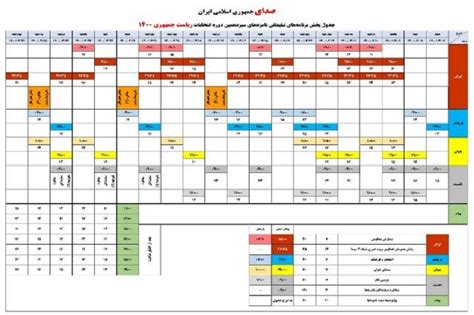 جدول پخش برنامه‌های تبلیغاتی نامزد‌ها مشخص شد