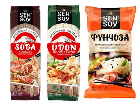 Лапша Sen Soy Premium SOBA 300 г UDON 300 г Вермишель Фунчоза