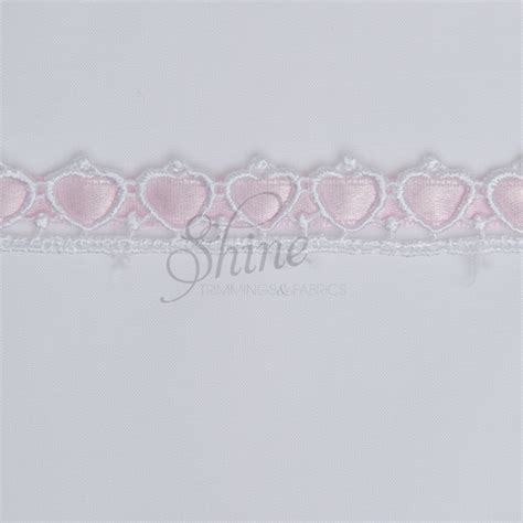 Guipure Lace Trimming Insertion Ribbon 42332 White Pale Pink Shine