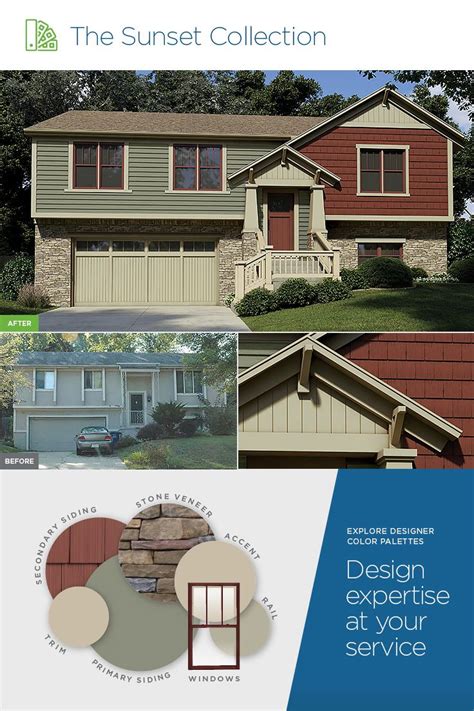 Rich Color And Striking Contrast Mastic Siding Featured Color Palette The Sunset Collection