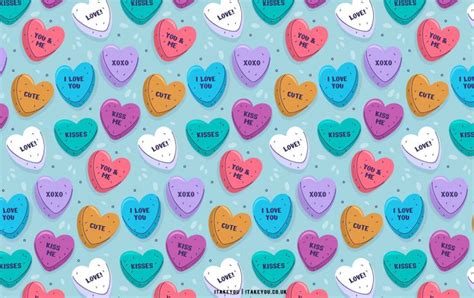 40+ Cute Valentine's Day Wallpaper Ideas : Colourful Candy Hearts I ...