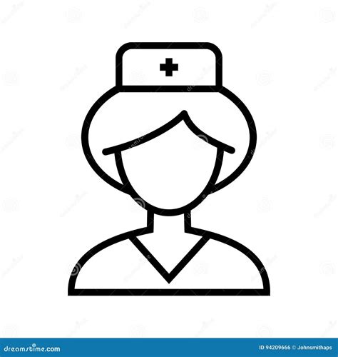 Nurse Icon Simple Outline Nurse Vector Icon On White Background Stock