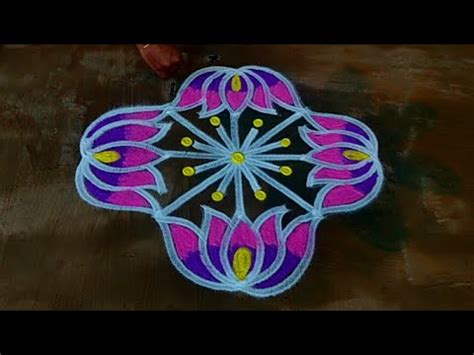 Margazhi Madham Lotus Kolam With Color 5X1 Amazingmuggulu New