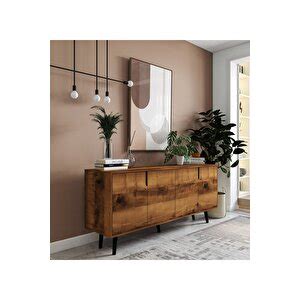 Vertex Mobilya Latina Ahşap Ayaklı Modern Konsol Cm Ceviz Konsol