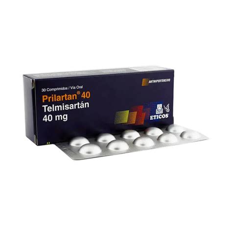 Prilartan Telmisartán 40mg - Contenido de 30 comprimidos | Punto Farma