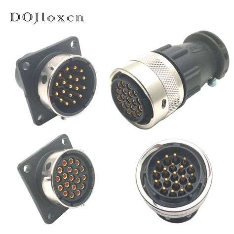 Set Pin Waterproof Male And Female Connectors Black And Silver