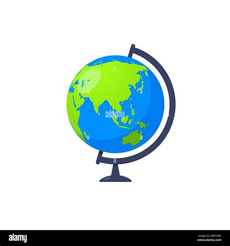 D Earth Globe World Vector Icon Travel Globus Cartoon Simple